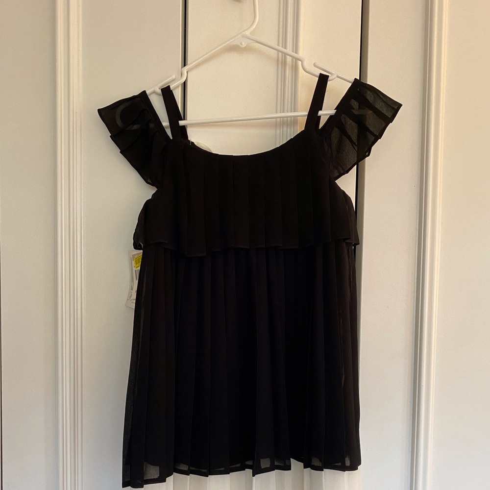 BONNIE JEAN Girls black and white dressy dress. - Picture 4 of 6